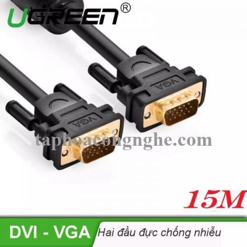 Ugreen 11634 15M màu Đen Cáp tín hiệu 2 đầu VGA VG101 30011634
